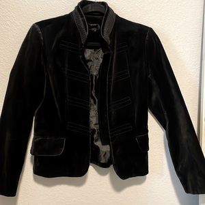 Small black velour french coat